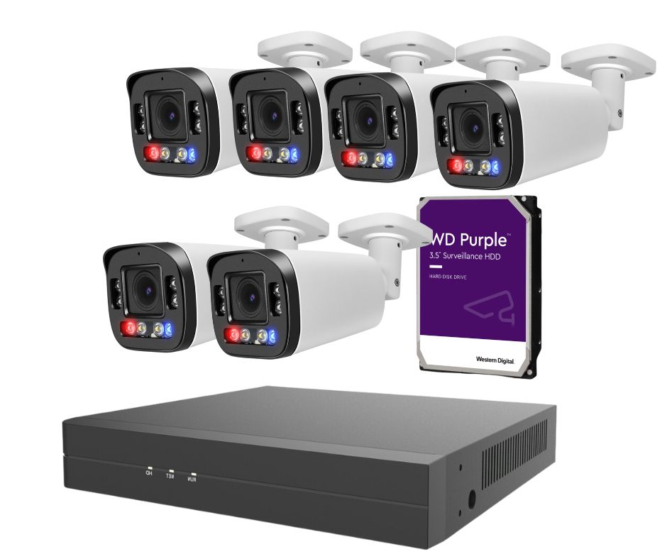 AI Active Deterrence 8MP Full color 8CH NVR Ultra 4K POE Bullet Camera Kit