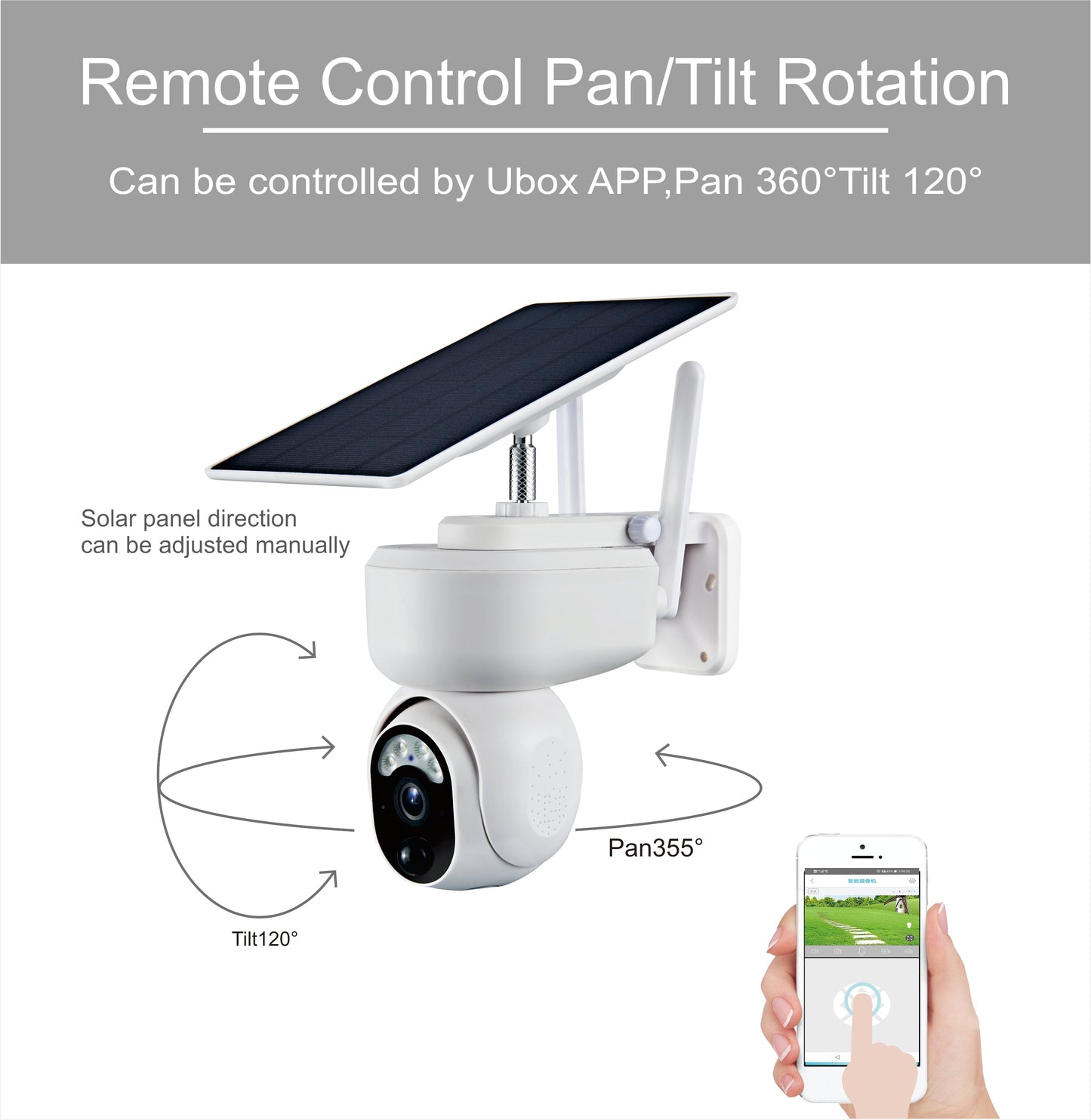 Solar PTZ Security Camera WIFI with batteries