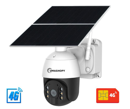 Metal Solar PTZ Security Camera 4G with Batteries