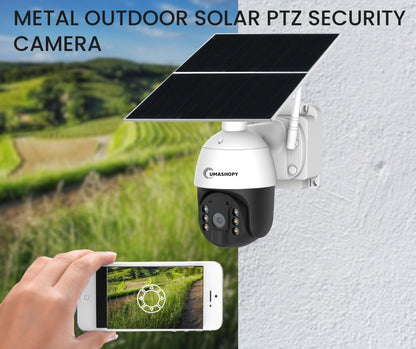 Metal Solar PTZ Security Camera WIFI with Batteries