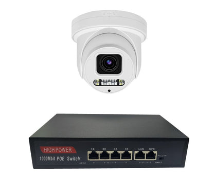 AI Active Deterrence 8MP Full Colour Turret PTZ POE Camera