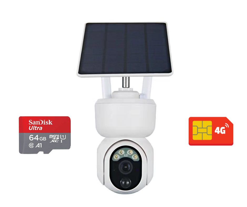 Solar PTZ Security Camera 4G with batteries